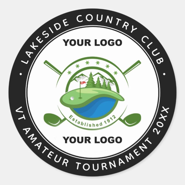 Custom Logo Golf Club Swag Memorial Tournament Classic Round Sticker (Front)
