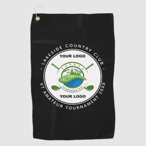 Custom Logo Golf Club Swag Memorial Tournament Golf Towel - Golf Club Custom Logo Golf Towel. This unique golf club memorial tournament golf towel features your custom text and personalized logo. 
Customize this golf club towel with your business logo and text. Perfect for golf club tournaments, golf promotional items and ideas, golf memorial events, golf corporate products, golf tournament gifts, purchase in bulk for wholesale. 
COPYRIGHT © 2020 Judy Burrows, Black Dog Art - All Rights Reserved. Custom Logo Golf Club Swag Memorial Tournament Golf Towel 