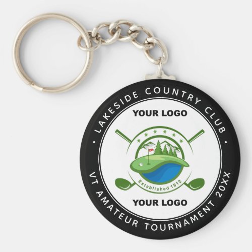 Custom Logo Golf Club Swag Memorial Tournament Keychain - Golf Club Custom Logo Golf Keychain. This unique golf club memorial tournament golf keychain features your custom text and personalized logo. 
Customize this golf club key china with your business logo and text. Perfect for golf club tournaments, golf promotional items and ideas, golf memorial events, golf corporate products, golf tournament gifts, purchase in bulk for wholesale. 
COPYRIGHT © 2020 Judy Burrows, Black Dog Art - All Rights Reserved. Custom Logo Golf Club Swag Memorial Tournament keychain