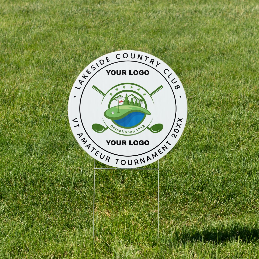 Custom Logo Golf Tournament Golf Course Club Event Sign | Zazzle