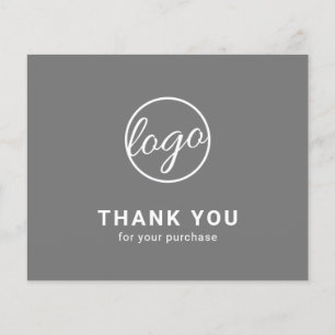 Custom Logo Gray Budget Thank You Card
