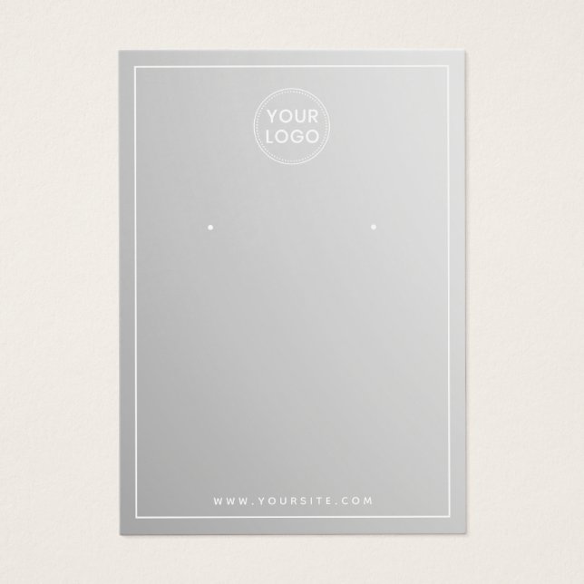 Custom logo gray elegant earring display card (Front)