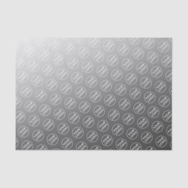 Custom logo gray gradient business packaging tissue paper (Front)