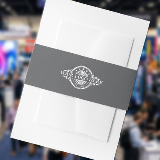 Custom Logo Gray Invitation Belly Band