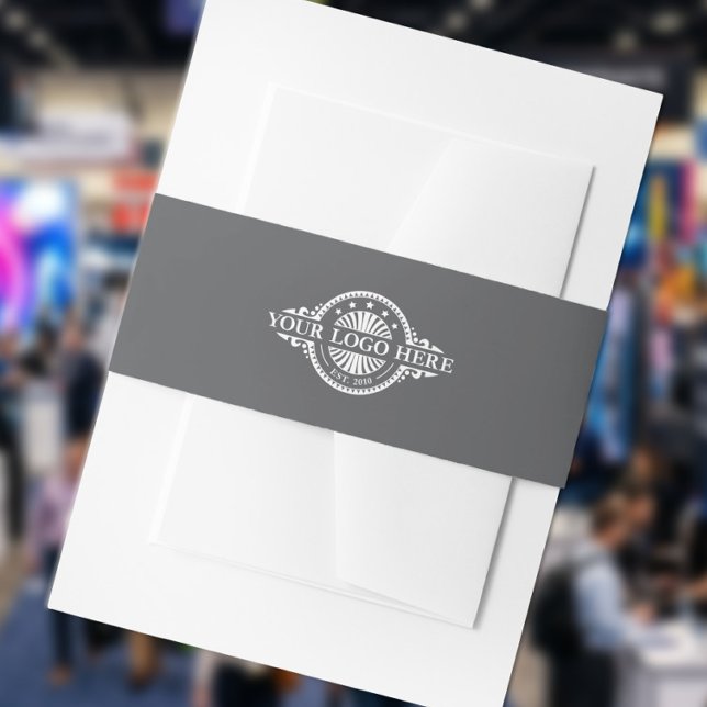 Custom Logo Gray Invitation Belly Band (Creator Uploaded)