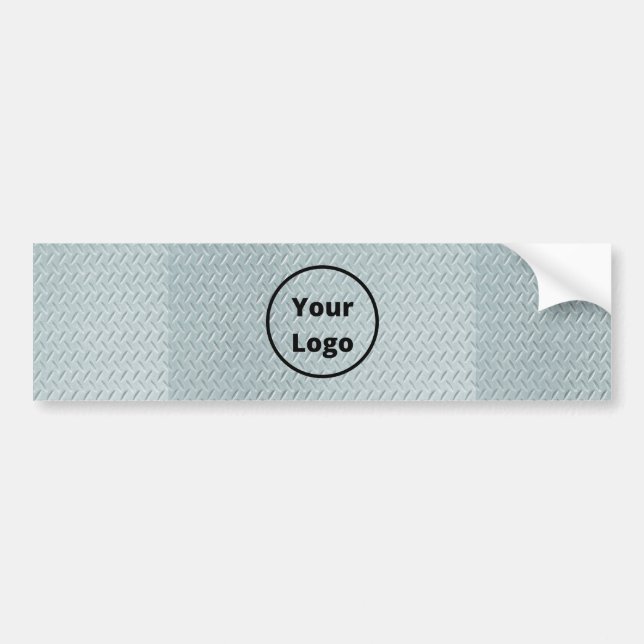 Custom logo gray metal print bumper sticker (Front)