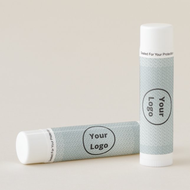 Custom logo gray metal print lip balm (Front)