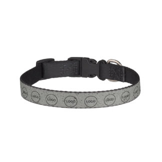 Custom Logo Gray Stone Pet Collar - Personalized 