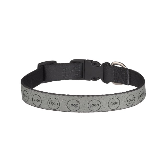 Custom Logo Gray Stone Pet Collar - Personalized  (Front)