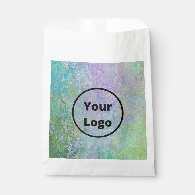 Custom logo green and purple marble favor bag (Front)