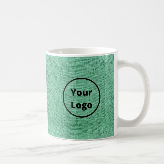 Custom logo green burlap coffee mug (Right)