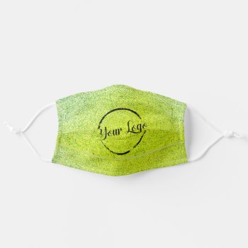 Custom Logo Green Glitter Adult Cloth Face Mask by TheSillyHippy at Zazzle