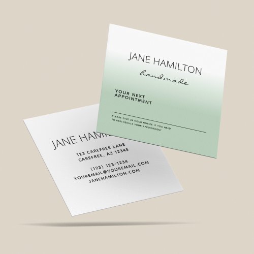 Custom Logo Green Professional Appointment Card