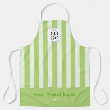 Custom Logo Green Striped Business Apron