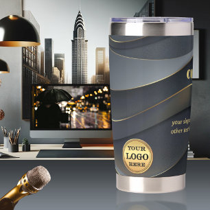 Custom Logo Grey Gold Business Insulated Tumbler