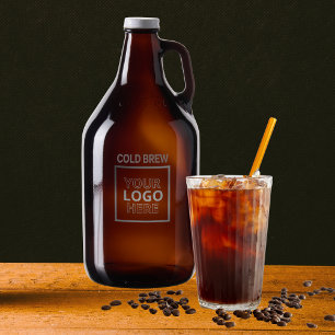 Custom Logo Half Gallon 64 oz Cold Brew Coffee Growler
