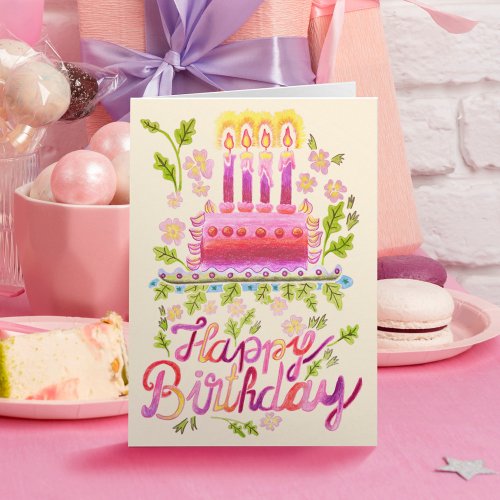Custom Logo Hand Drawn Whimsical Cake Birthday