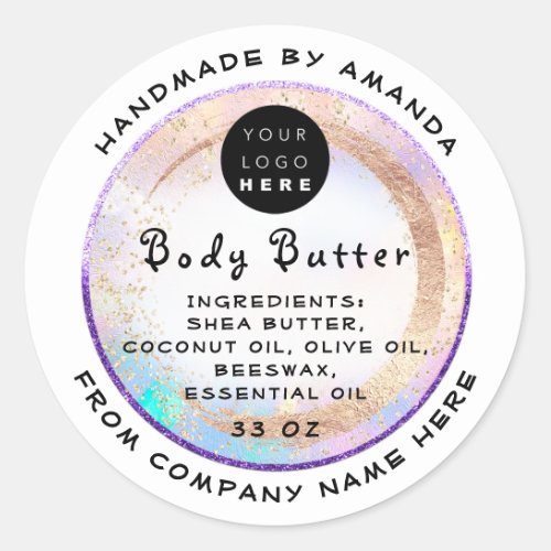 Custom Logo Handmade Body Balm Butter Cosmetic   C Classic Round Sticker