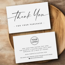 Custom logo handwritten script thank you insert