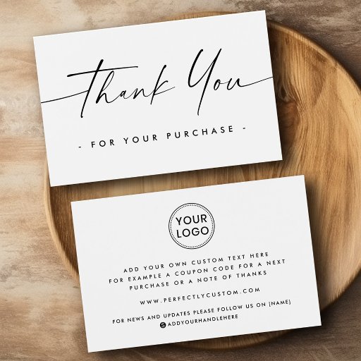 Customizable Custom logo handwritten script thank you insert