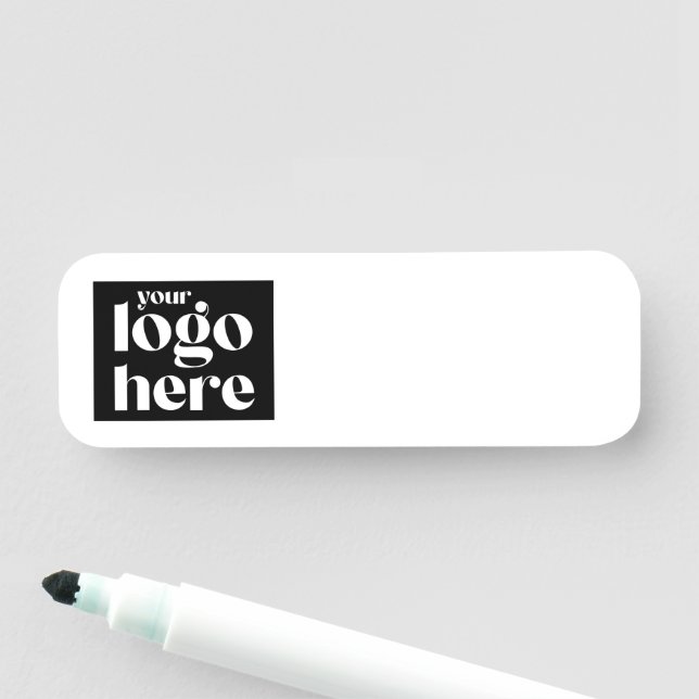 Custom Logo Here Dry Erase Name Tag (In Situ)