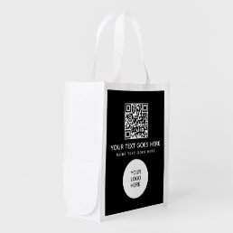 Custom Logo Here QR Code Front Print Template Grocery Bag