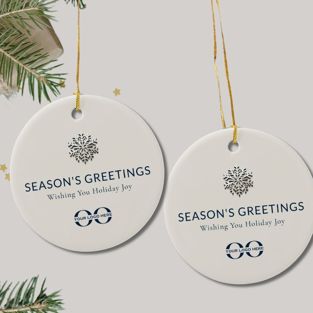 Custom Logo Holiday Joy Snowflake Ornament (Creator Uploaded)