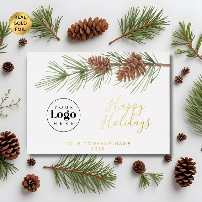 Custom Logo Holiday Thank You Business Foil Card (Creator Uploaded)