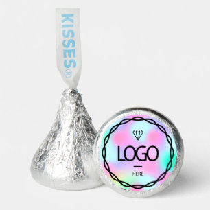 Custom Logo Holographic Pink Blue Modern Hershey®'s Kisses®