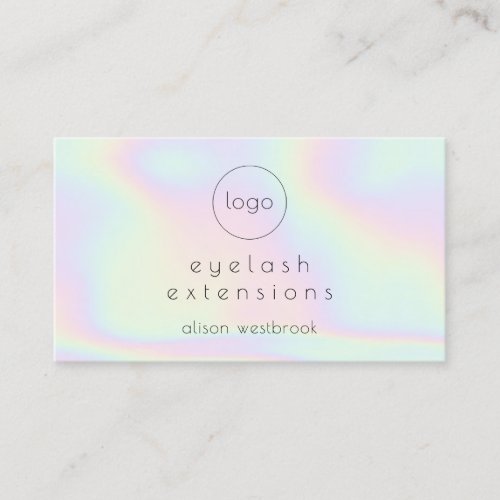 Custom logo holographic rainbow eyelash extensions business card