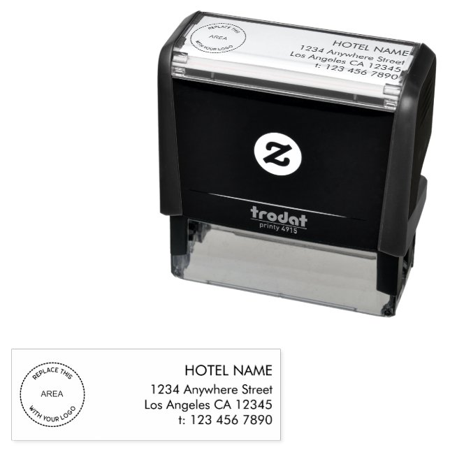 Custom Logo Hotel Return Name Address  Self-inking Stamp (In Situ)