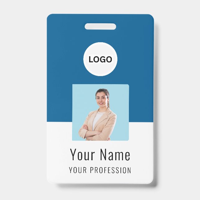 Custom Logo ID Card | Personalized Photo & Text Ba Badge (Front)