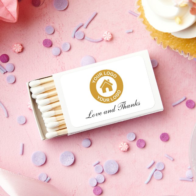 Custom Logo Image Black White Script Text Matchboxes (Creator Uploaded)