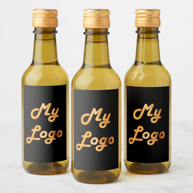 Custom logo image business black gold  wine label (Bottles)