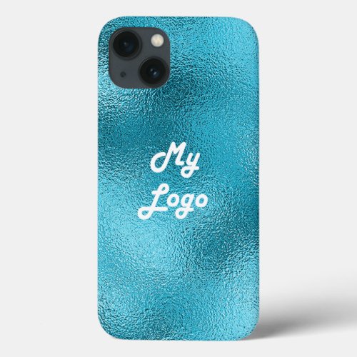 Custom logo image business blue metal  iPhone 13 case