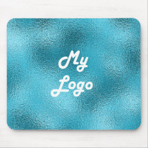 Custom logo image business blue mouse pad