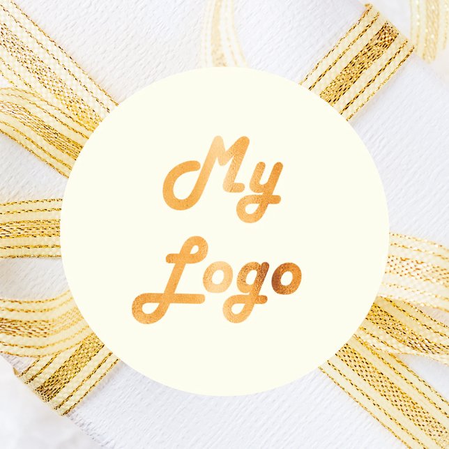 Custom logo image business ivory classic round sticker (Creator Uploaded)