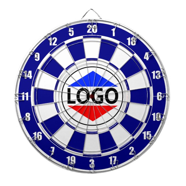 Custom Logo Image on Blue & White Dart Board (Front)