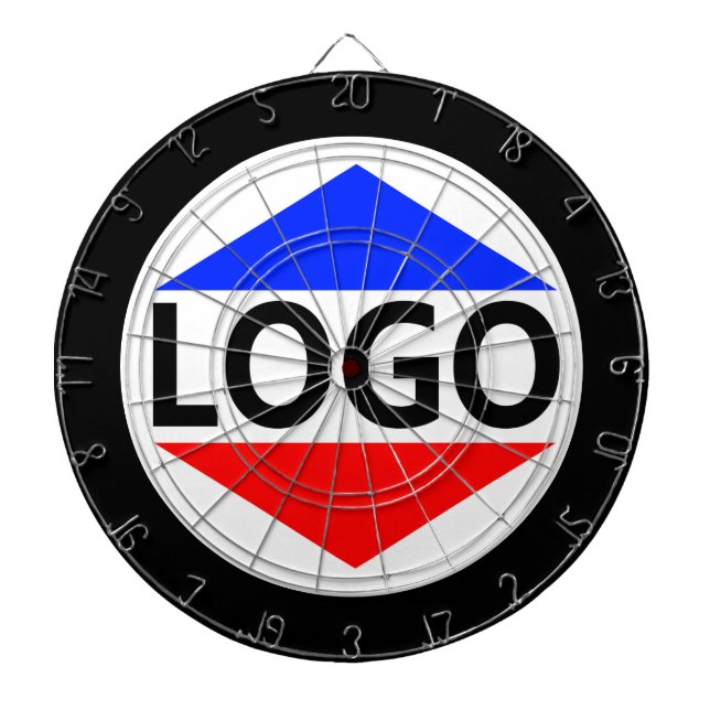 Custom Logo Image with Round Black Frame Dart Board (Front)