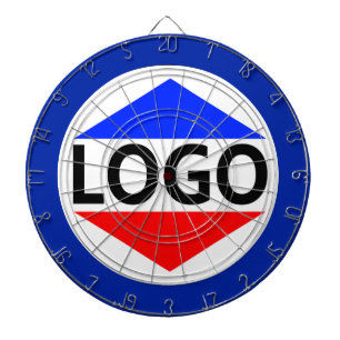 Custom Logo Image with Round Blue Frame Dart Board