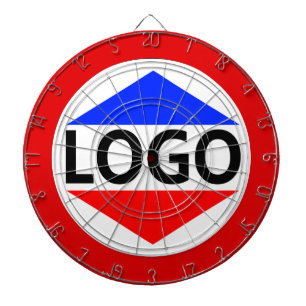 Custom Logo Image with Round Red Frame Dart Board