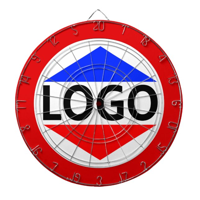 Custom Logo Image with Round Red Frame Dart Board (Front)