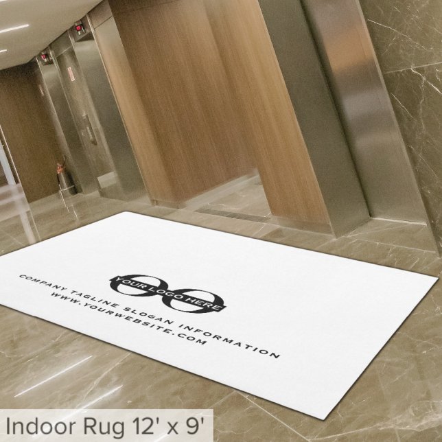 Custom Logo Indoor Rug 12' x 9' White (Creator Uploaded)