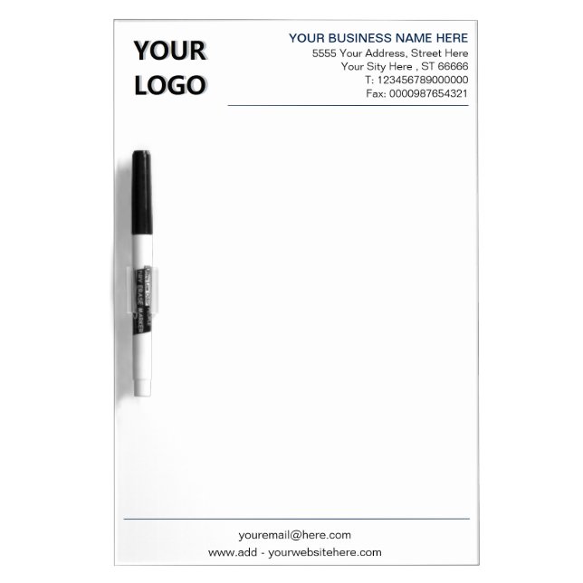 Custom Logo Info Business Office Dry Erase Board (Front)