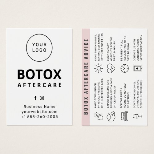 Custom Logo  Injection Aftercare Instruction Card