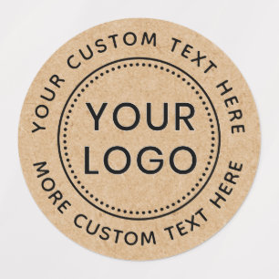 Custom logo Kraft paper look round waterproof Labels