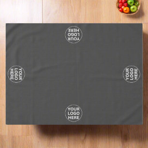 Custom Logo l Gray Promotional Restaurant Event Tablecloth