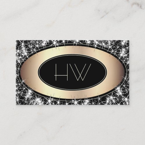 Custom Logo Lamurous Glitter Stars Trendy Gold Business Card