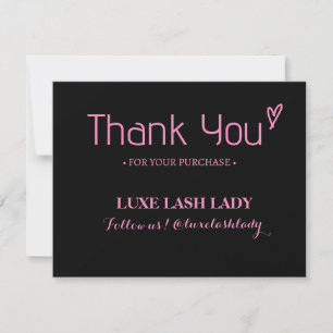 Custom Logo Lash Business Thank You Card TC3