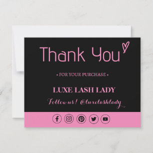 Custom Logo Lash Business Thank You Card TC4